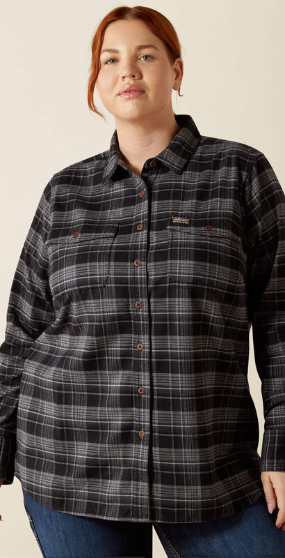 Rebar Flannel DuraStretch Work Shirt Front Plus
